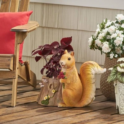 Christopher Knight Home 19" Wide Mohar Concrete Outdoor Novelty Squirrel Planter Brown 3 Christopher Knight Home 19" Wide Mohar Concrete Outdoor Novelty Squirrel Planter Brown