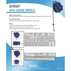 RapidAir 3/8 Inch By 50 Feet Dual Arm Auto Rewind Alloy Steel Hose Reel, Blue -Home Improvement Store GUEST e44cd7a8 0b58 4dbe a2e6 ddb7197528bd