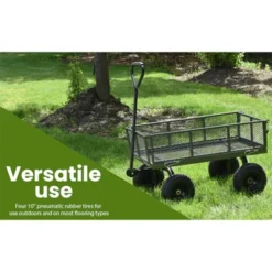 Juggernaut Carts GW3418-GR Heavy Duty Steel Frame 400 Pound Load Capacity Outdoor Utility Garden Wagon With Pneumatic Tires, Green Finish -Home Improvement Store GUEST e52627e8 2acb 46f3 a424 f80eaba55826