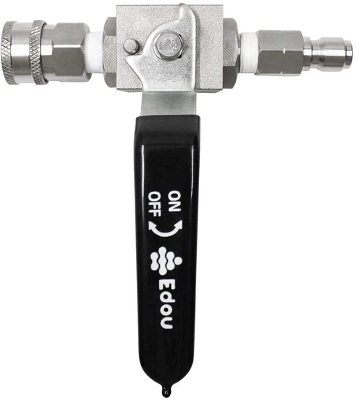 Edou Direct 3/8" Male Plug X 3/8" Ball Valve For High Pressure Washer Hose Kit, Male Quick Connect, 4,500 PSI Max 3 Edou Direct 3/8" Male Plug X 3/8" Ball Valve For High Pressure Washer Hose Kit, Male Quick Connect, 4,500 PSI Max