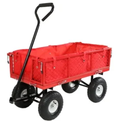 Sunnydaze Decor Sunnydaze Outdoor Lawn And Garden Heavy-Duty Steel Utility Cart With Removable Sides And Weather-Resistant Polyester Liner -Home Improvement Store GUEST e896d862 1935 40c3 a6fb 0ec56c619a97