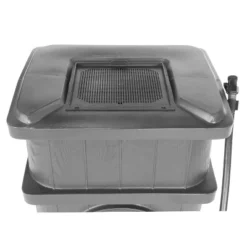 FCMP Outdoor WG4000-GRY Wood Grain Rain Barrel With Flat Back For Environmentally Friendly Watering Of Outdoor Plants, Gardens, And Landscapes, Gray -Home Improvement Store GUEST ea587b81 5176 4cdb 976b dd7fc87417e6