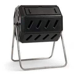 FCMP Outdoor IM4000 37 Gallon 8 Sided Plastic Dual Chamber Tumbling Composter Outdoor Elevated Rotating Garden Compost Bin, Black -Home Improvement Store GUEST ee1c5b60 801c 4bc7 9c26 cd550485426f