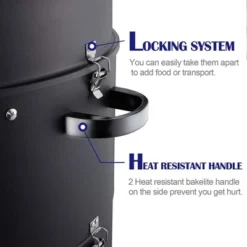 Realcool 20 Inch Vertical Heavy Duty Steel Round Charcoal Outdoor BBQ Smoker Grill With Bottom Air Vent And Latch Locking System, Black -Home Improvement Store GUEST f0e17b62 a191 42a8 ab18 44ca309a8632