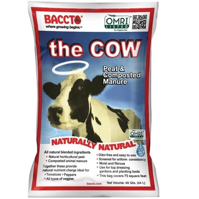 Michigan Peat Baccto 1640 Wholly Cow Horticultural Compost And Manure For Soil Amendment, Lawn Care, & Garden Beds, 40 Quart Bag (3 Pack) 3 Michigan Peat Baccto 1640 Wholly Cow Horticultural Compost And Manure For Soil Amendment, Lawn Care, & Garden Beds, 40 Quart Bag (3 Pack)