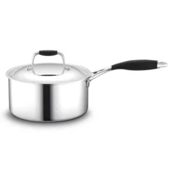NutriChef 3 Quart Stainless-Steel Saucepan With Lid Cookware