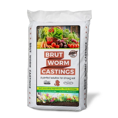 Brut Worm Farms All Organic Fertilizer Worm Castings Filled With Nutrients And Minerals For A Variety Of Indoor And Outdoor Plants, 30 Pounds (2 Pack) 3 Brut Worm Farms All Organic Fertilizer Worm Castings Filled With Nutrients And Minerals For A Variety Of Indoor And Outdoor Plants, 30 Pounds (2 Pack)