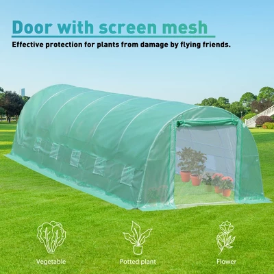 Aoodor Large Walk-in Green House With Zippered Screen Doors 4 Aoodor Large Walk-in Green House With Zippered Screen Doors - Image 2