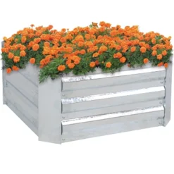 Sunnydaze Decor Sunnydaze Corrugated Galvanized Steel Raised Garden Bed For Plants, Vegetables, And Flowers - 24" Square X 11.75" H -Home Improvement Store GUEST f47acaf0 e917 4ba3 9a98 c7804047dfd3