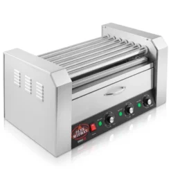 Olde Midway Electric Hot Dog Roller Grill Machine With Bun Warmer, Commercial Grade