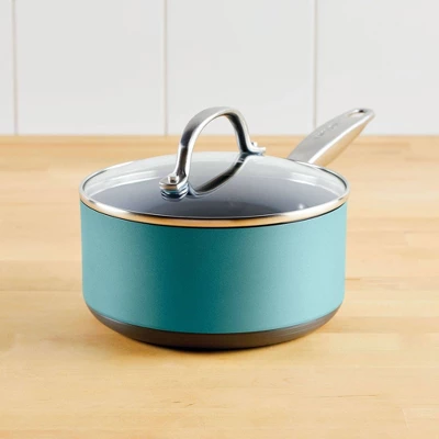 Anolon Achieve 2qt Nonstick Hard Anodized Sauce Pan With Lid Teal 10 Anolon Achieve 2qt Nonstick Hard Anodized Sauce Pan With Lid Teal - Image 8