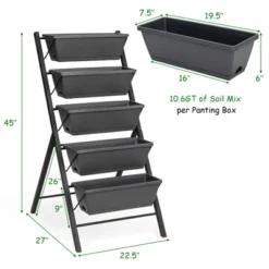 Tangkula Outdoor 5-Tier Planter 4 FT Vertical Elevated Raised Garden Bed Planter Box Kit For Backyard Patio 17 Tangkula Outdoor 5-Tier Planter 4 FT Vertical Elevated Raised Garden Bed Planter Box Kit For Backyard Patio -Home Improvement Store GUEST f8ddc5a7 e35d 4677 9090 d6517034acb5