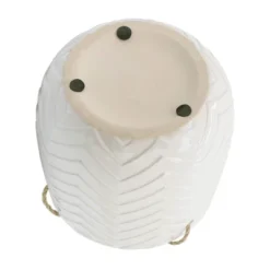 Sagebrook Home 7" Wide Chevron Ceramic Hanging Planter Pot White -Home Improvement Store GUEST fabf2320 392b 44a0 beab 3473b8b761af