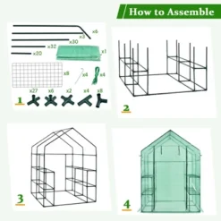 Costway Walk-in Greenhouse 56''x56''x77'' Gardening W/Observation Windows 2 Tier 8 Shelves 17 Costway Walk-in Greenhouse 56''x56''x77'' Gardening W/Observation Windows 2 Tier 8 Shelves -Home Improvement Store GUEST fb4800e7 48ab 4b5f 8048 81853cacc6c6