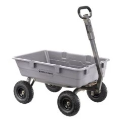 Gorilla Carts 800 Pound Capacity Heavy Duty Poly Yard Garden Steel Dump Utility Wheelbarrow Wagon Cart With 2 In 1 Towing ATV Handle, Gray -Home Improvement Store GUEST fbb8089f 189e 47aa b883 68a10eac14dd